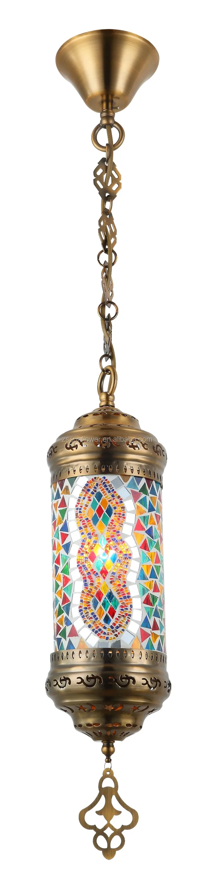Turkish Handmade Single Mosaic Glass Pendant Lamp