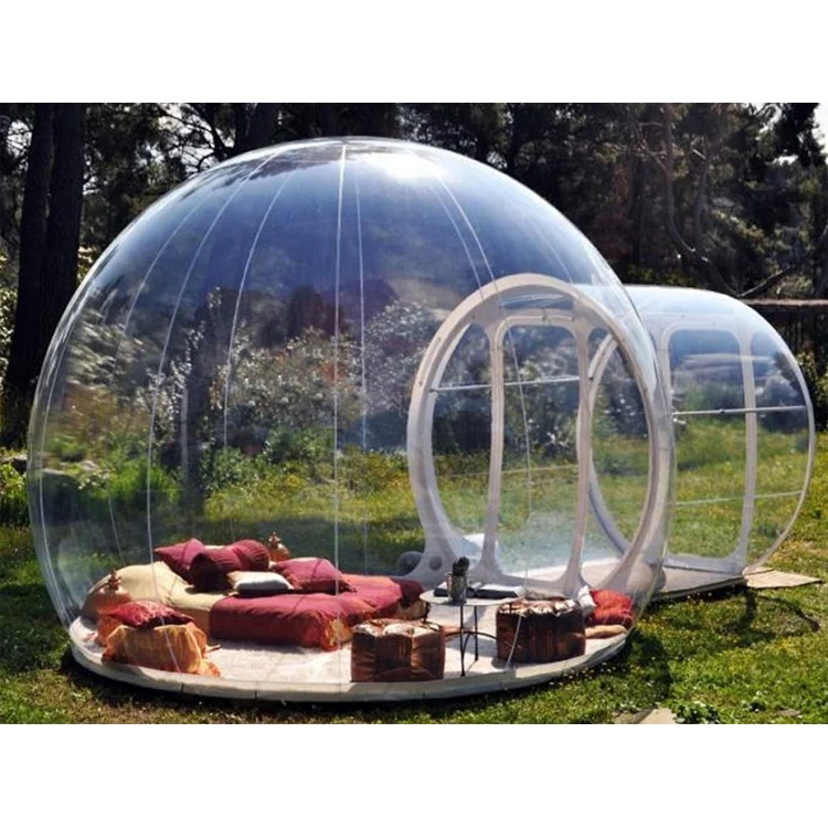 Blue Springs Inflatable Clear Hotel Tent , Clear Inflatable Bubble Lodge Tent