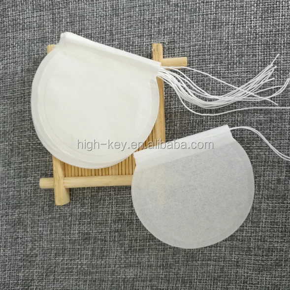 
E1008 Biodegradable Eco Friendly Round Filter Paper Empty Tea Bag For Packaging 