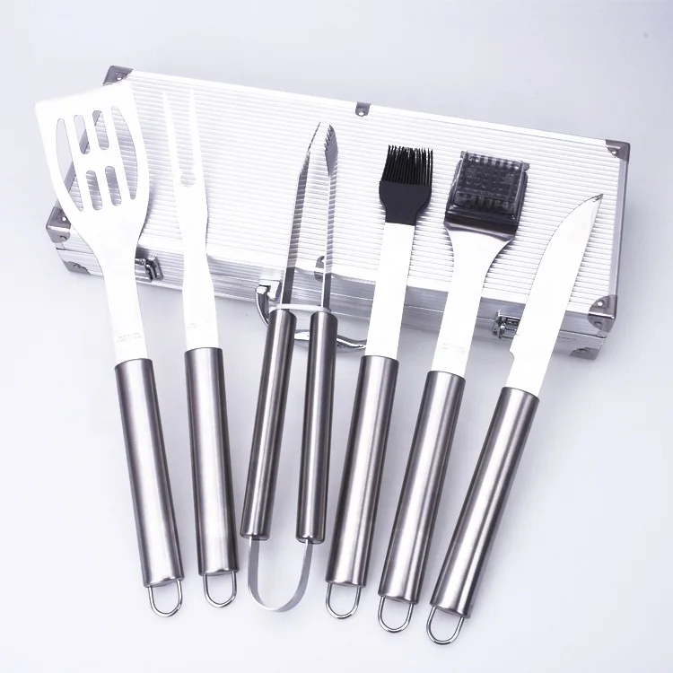 
BZJ0066 Luxury stainless steel aluminum case bbq knife set tool kit 