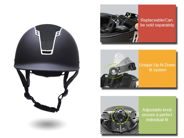 VG1,CE EN1384:2017 Equestrian helmet Newest matte black crocodile horse riding helmet