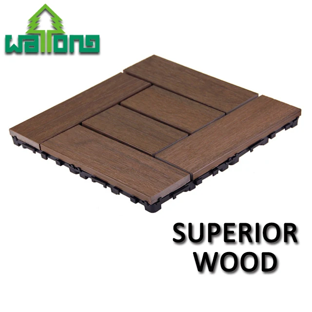 wpc solid floor tiles exterior decking 3-strip compound flooring