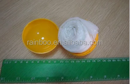 Plastic tennis ball shape disposable rain poncho with logo printing for promotional gift