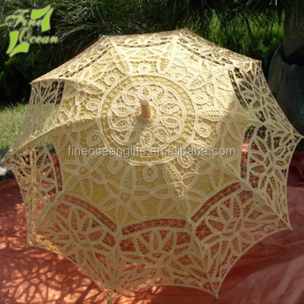 White chinese lace cheap italy souvenir gift deco favors wedding umbrella