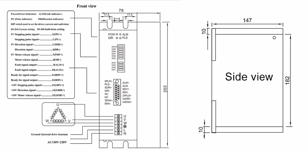 Shenzhen stepper motor driver Factory Lichuan 3phase Nema42/ Nema51 step driver 7A stepper controller AC220V LC3722HTC