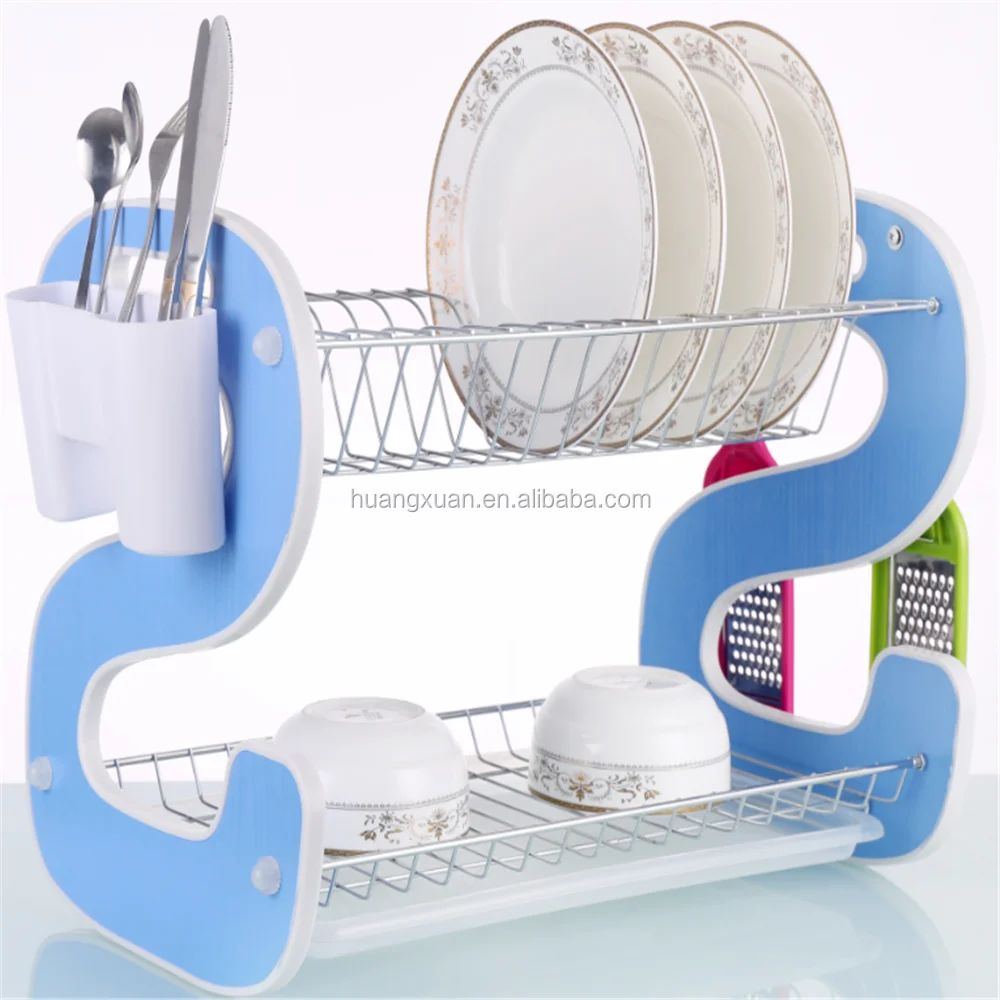 
Home accessories polished 2 tier kitchen cabinet stainless steel dish rack 