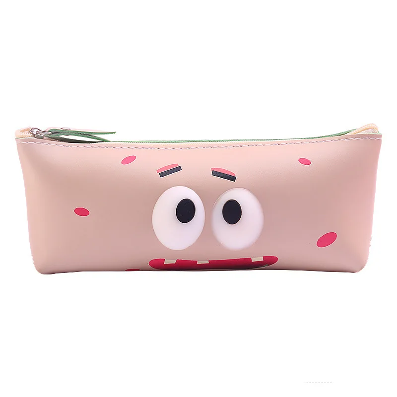 Custom Printed Promotional Pu Leather Pencil Case Cute Animal Printing Pen Bag Kids School Pencil Pouch