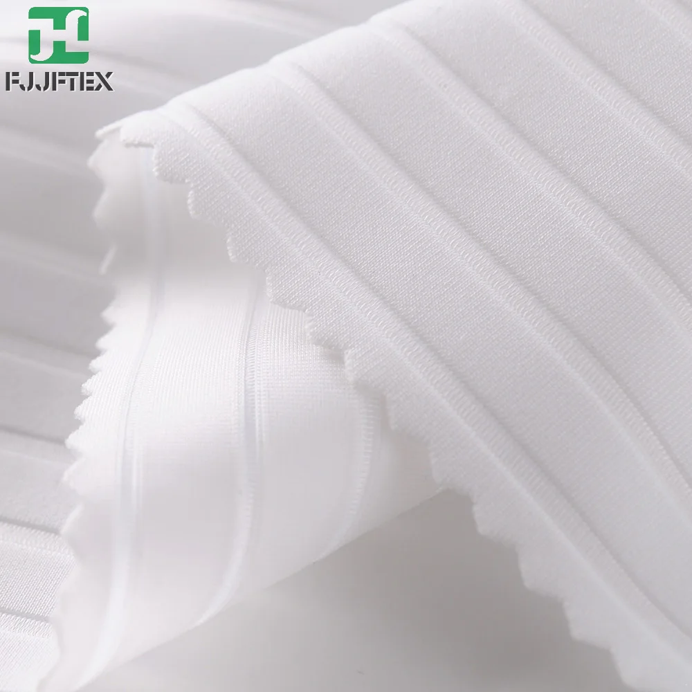 85% polyester 15% elastane knitting stripe sports wear fabric anti bacterial fabric