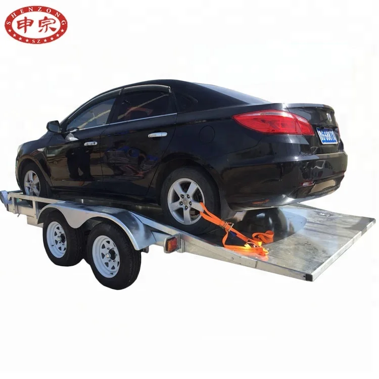 4 wheel flat deck trailer pull trailer cart for carrying cars