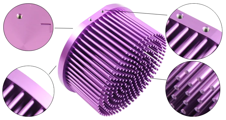 Cob Cxm32 Vero29 Clu048 Custom Heatsink Led Grow Lights 140mm Pin Heatsink Led Cold Forged Heat Sink