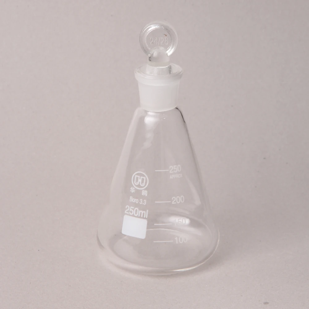 Коническая колба Huaou 250 мл с заземляющей Стеклянной