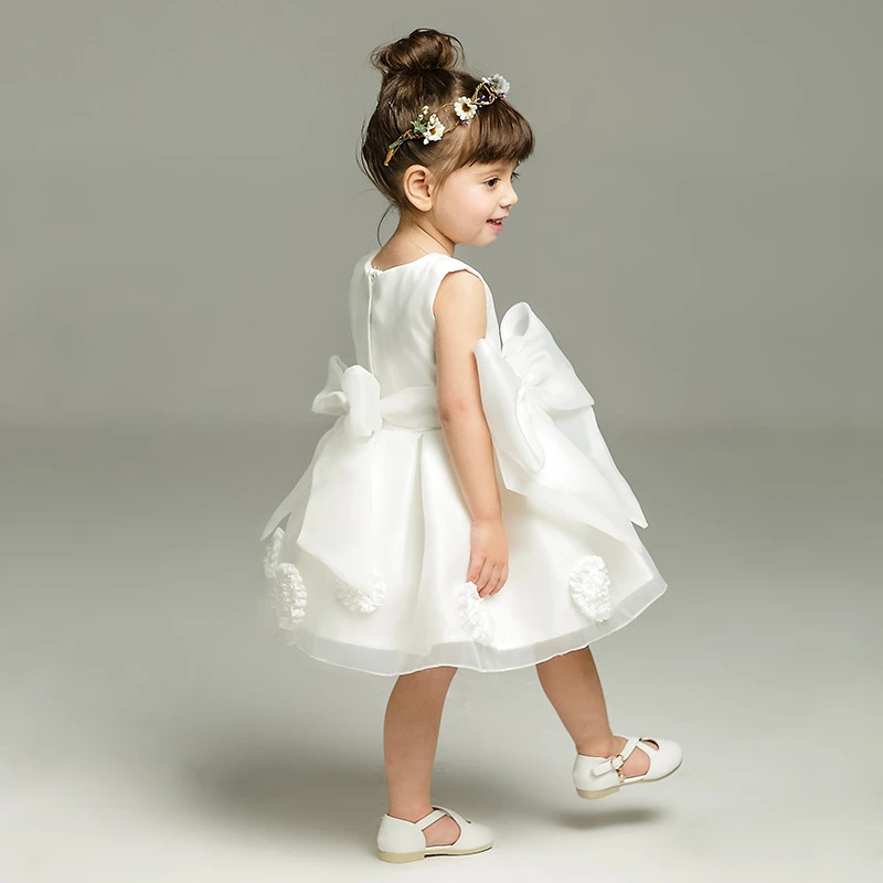 Boutique Wholesale Princess Dress For Kids Girls Wedding Party Sunmatechina White Color Tulle Ball Gown Dresses