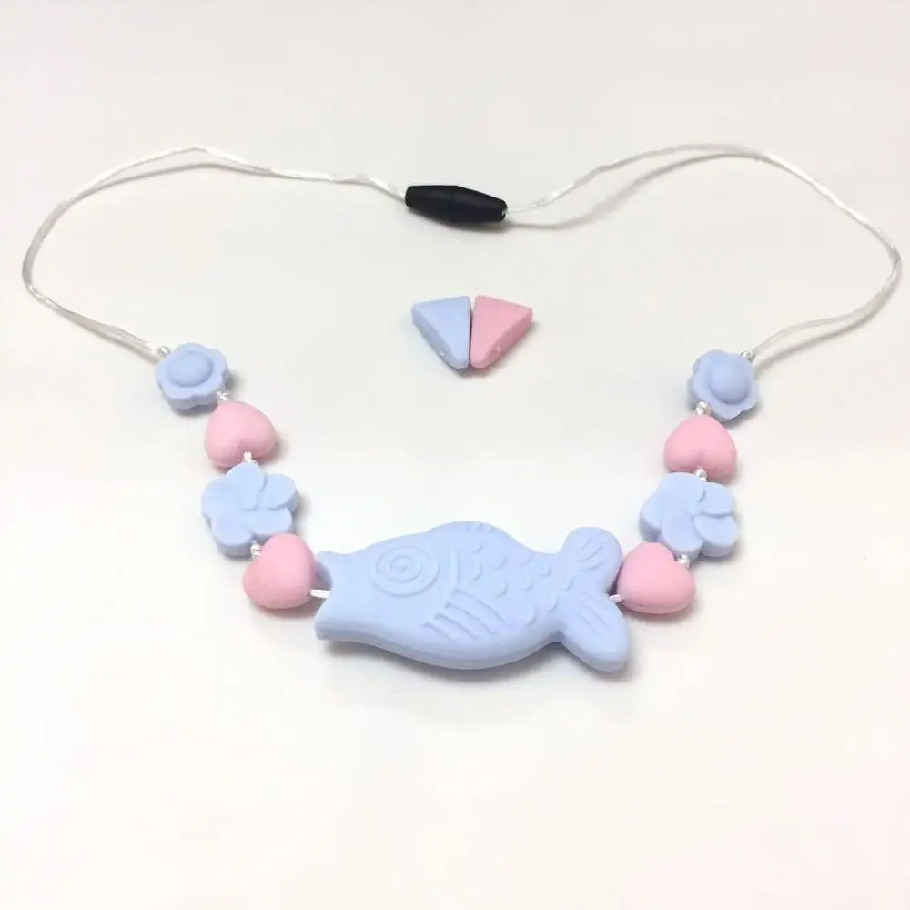 
Customize DIY Necklace Soft Silicone Beads Teether Holder Pacifier Clip Chain 