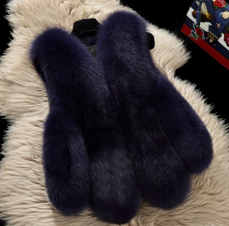 Top quality women fox fur gilet genuine fur vest supplier
