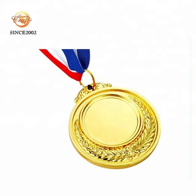 Cheaper metal blank laser engrave sticker insert race medal hanger