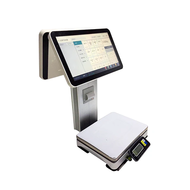 Hot Sale Professional Lower Price Android  15.6 +11.6 inch   pos system Electronic Weighing Scales with Barcode Printer