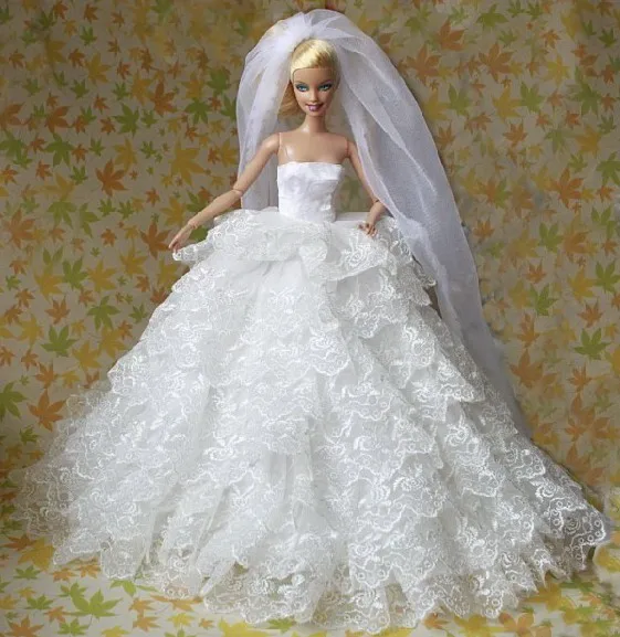 Excellent For Barbies Doll Luxurious Nine Layers Wedding
