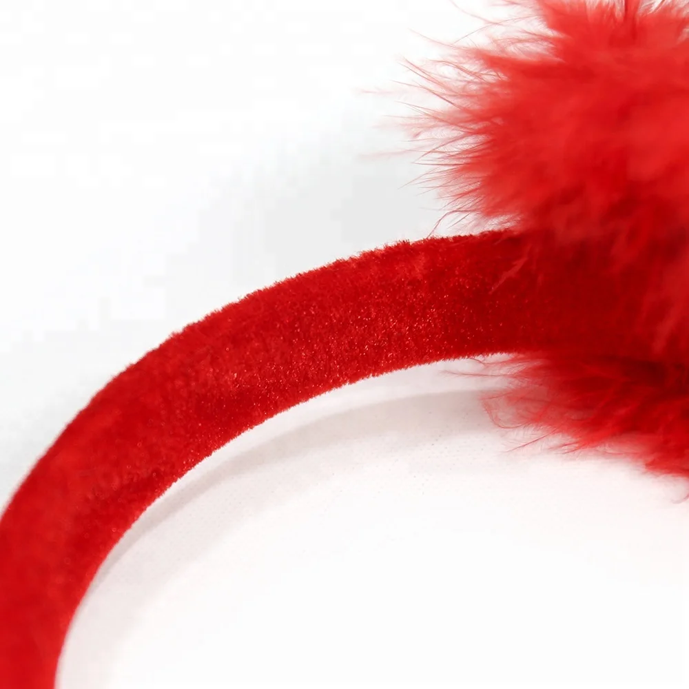 Plastic red hat hairband christmas party supplies