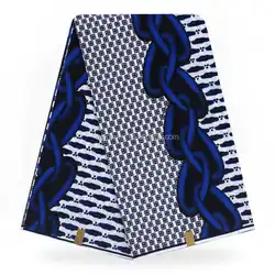 Сине-белая элегантная красивая НАСТОЯЩИЙ высококачественный принт африканская восковая ткань для одежды