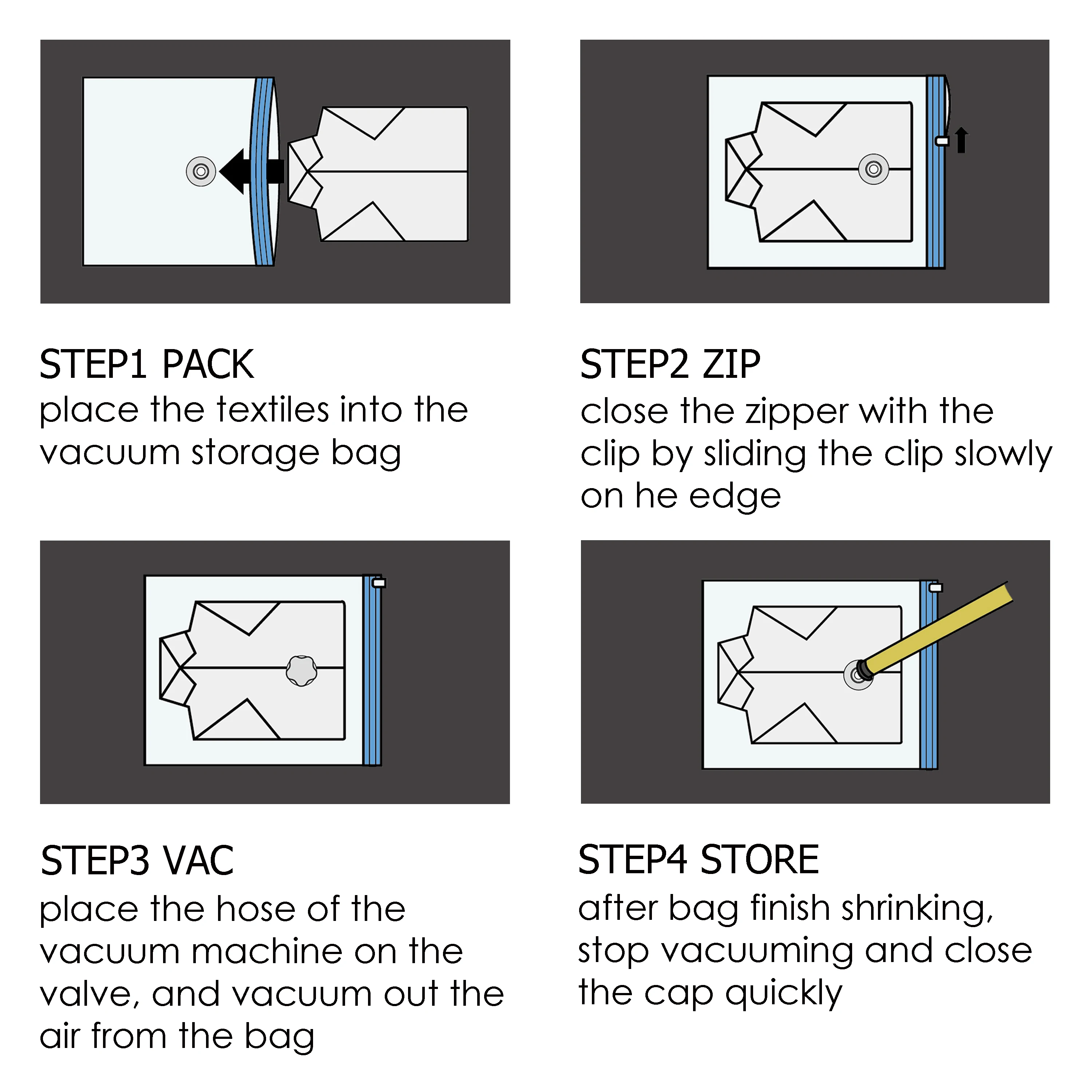 
CALORSA Space Saver Bags 8 Medium with Hand Pump Compression Premium Vacuum Storage Bag for Clothes 
