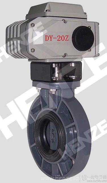 UPVC, CPVC, PPH, PVDF, FRPP Plastic Actuated Butterfly Valve