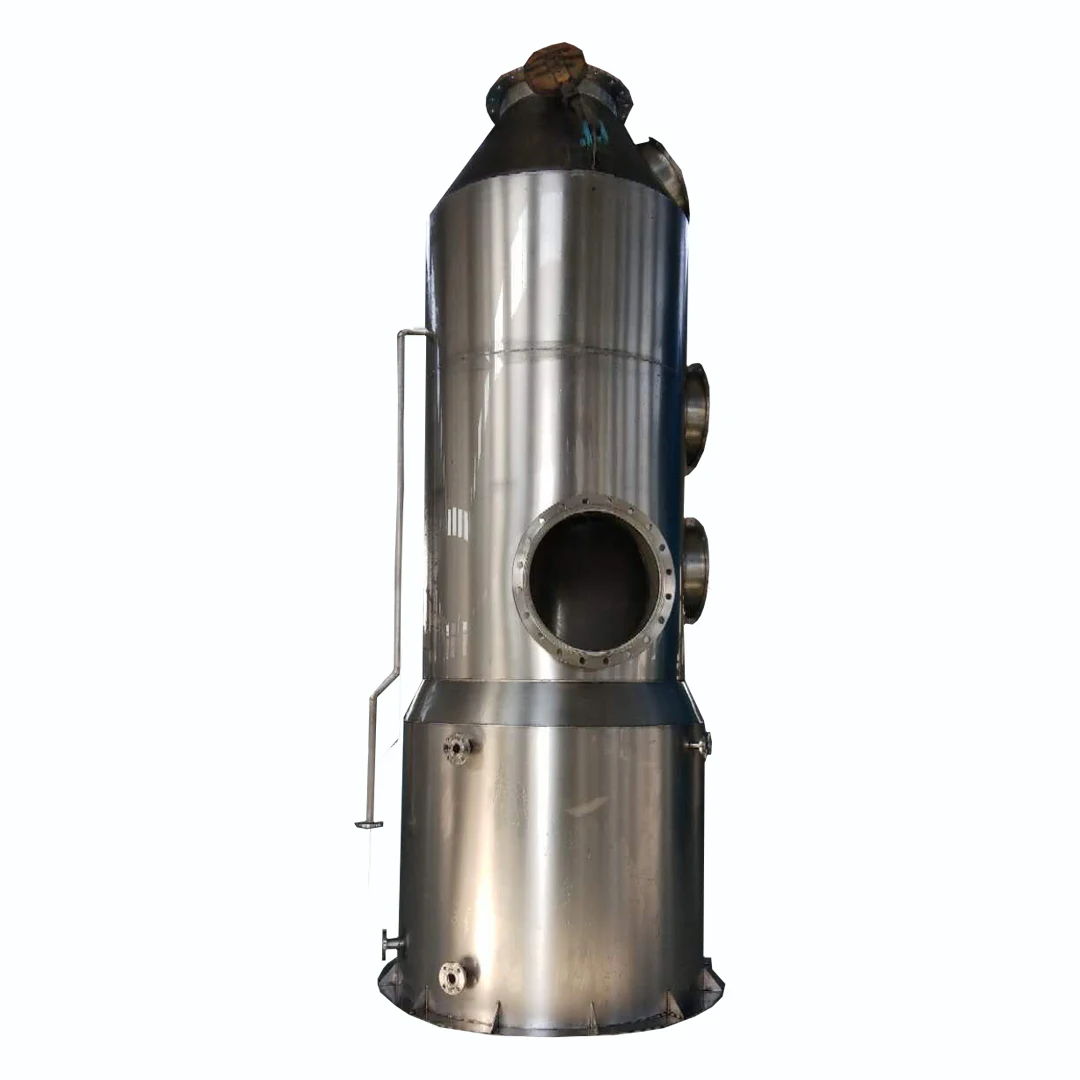 High efficiency low power stainless steel exhaust scrubber