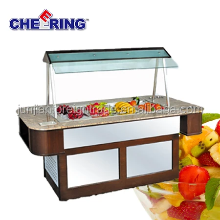 Catering equipment salad bar commercial buffet display counter with CE approval for hotel OEM GuangZhou manufacturer