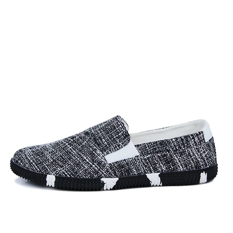 Мужские парусиновые туфли-лодочки из льна для весны и лета