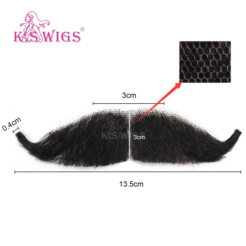 Парики K.S 100% человеческие волосы для мужчин ручной работы, искусственная борода