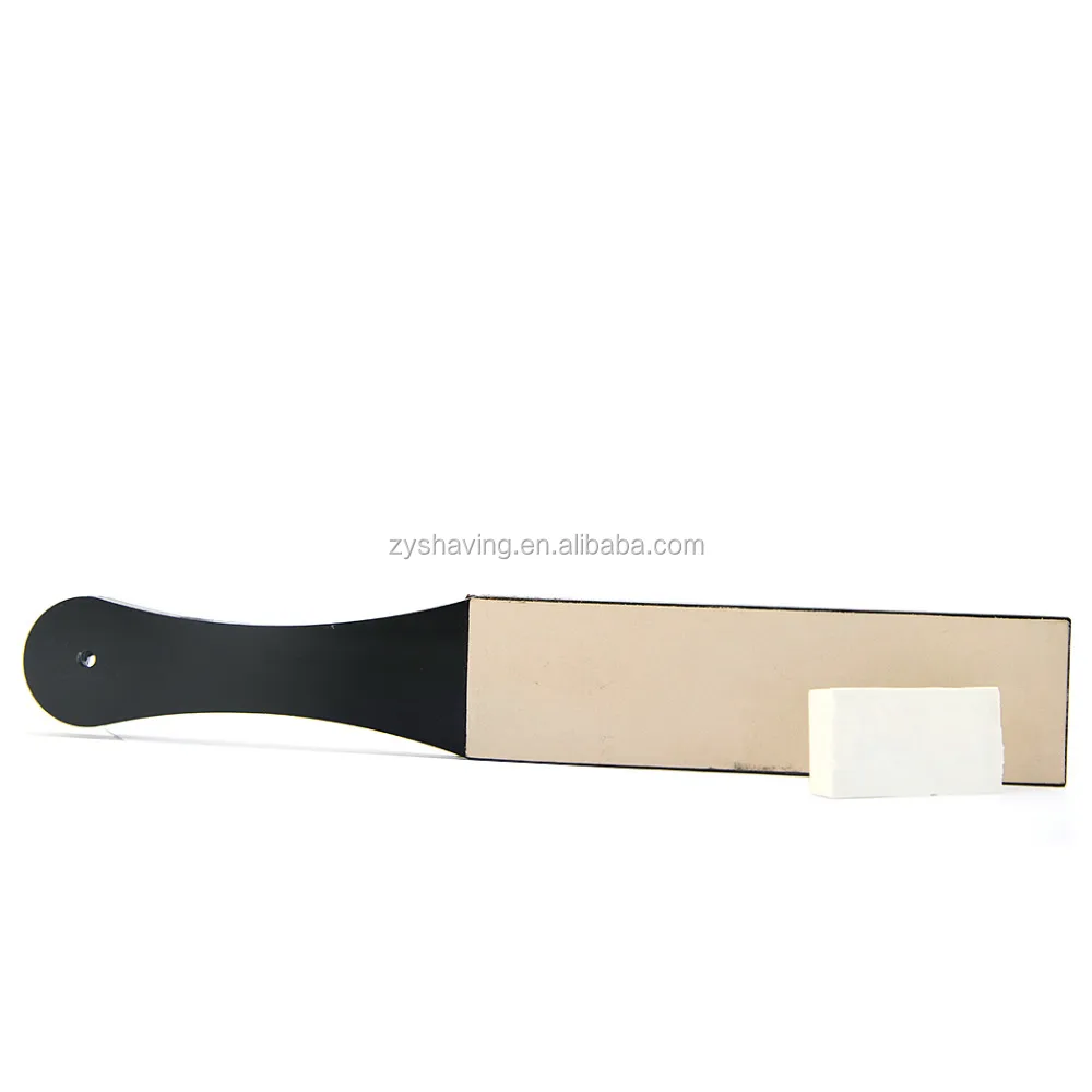 ZY 2 Side Straight Razor Acrylic Leather Sharpening Strop With Polishing Paste