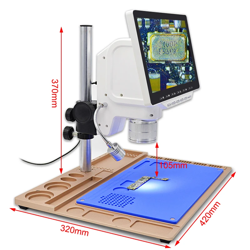 Support SD card HD 10.6 inch LCD Digital Microscope for PCB Motherboard repair