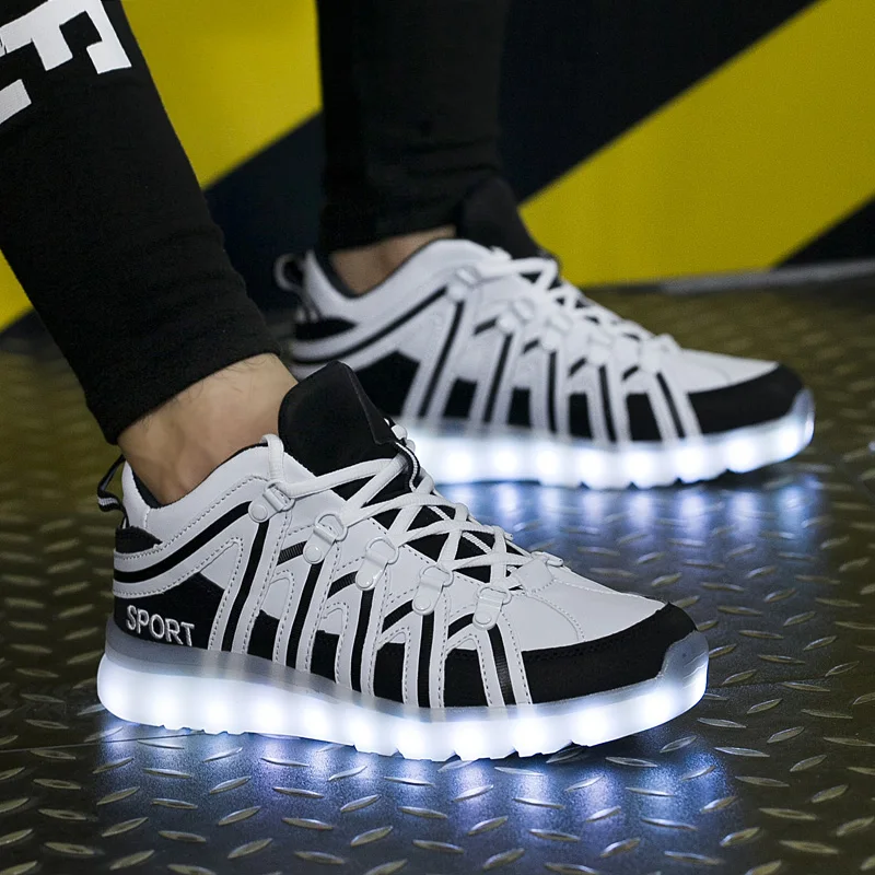 YT USB Charging Light Up Shoes Sports LED Shoes Dancing Sneakers