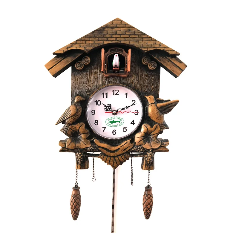 Simple black color large modern wall clock big size cuckoo wall clock