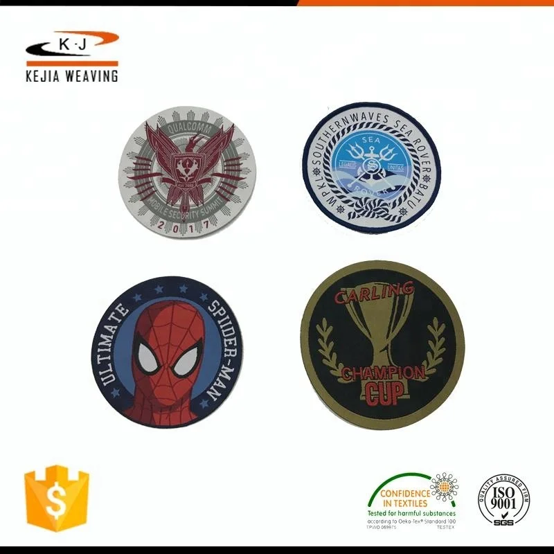 Hotsale Laser Cut Letter Cartoon Sticker Woven Patches for Clothing