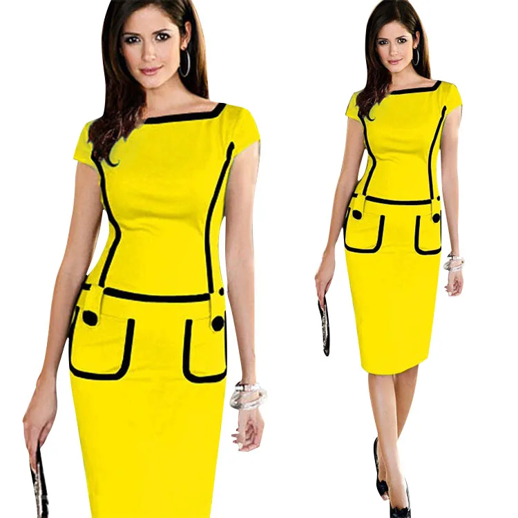 
Womens One Piece Bodycon Dress Pretty Office Wear 