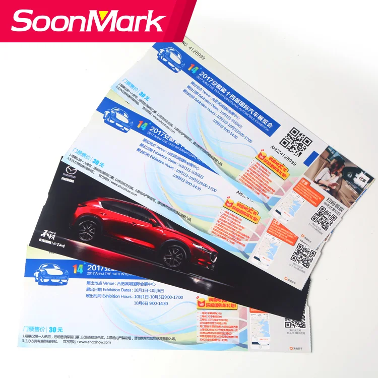Airline ticket, boarding pass, parking ticket paper printing
