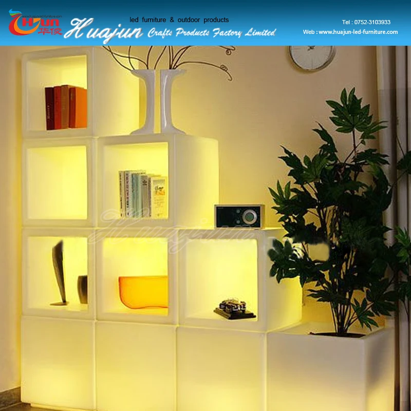 Glowing Storage Container LED Ice Bucket Color Changing Outdoor Flowerpot Led Book Shelf