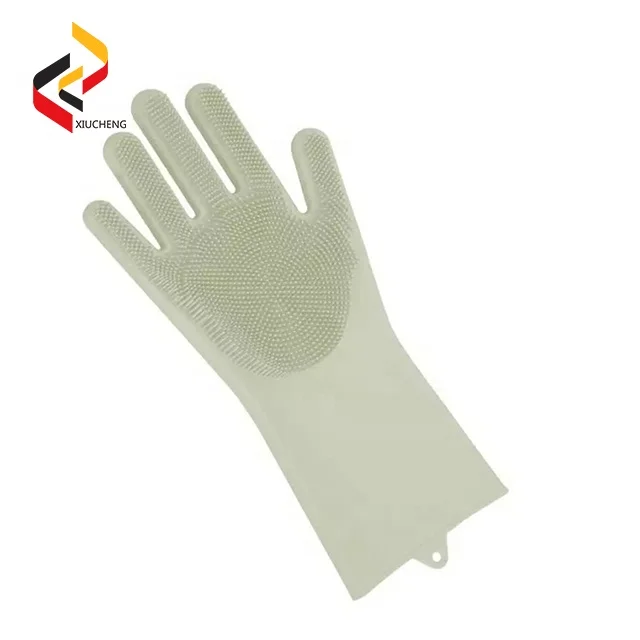 Korea magic kitchen silicone sponge brush glove bristled dish washing glove