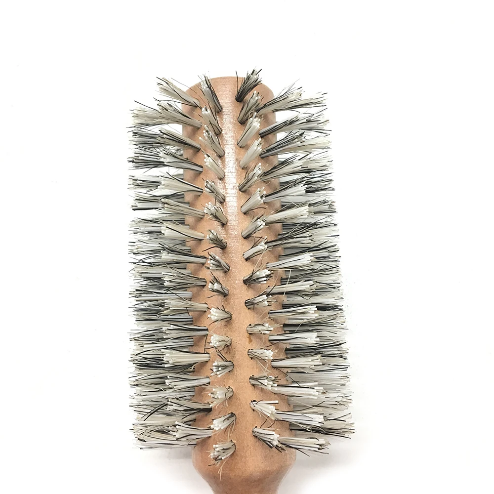 Osaki Brand Vent round hair brush professional Hair brush boar and nylon bristles  Wooden cusp handle brush