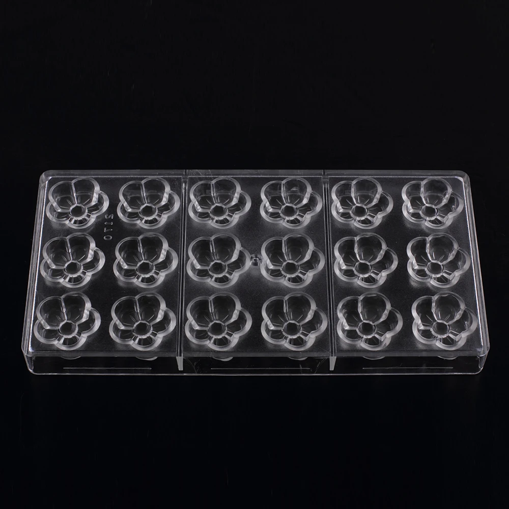 hot Acrylic transparent strong flower shaped chocolate mould pet chocolate cup mould