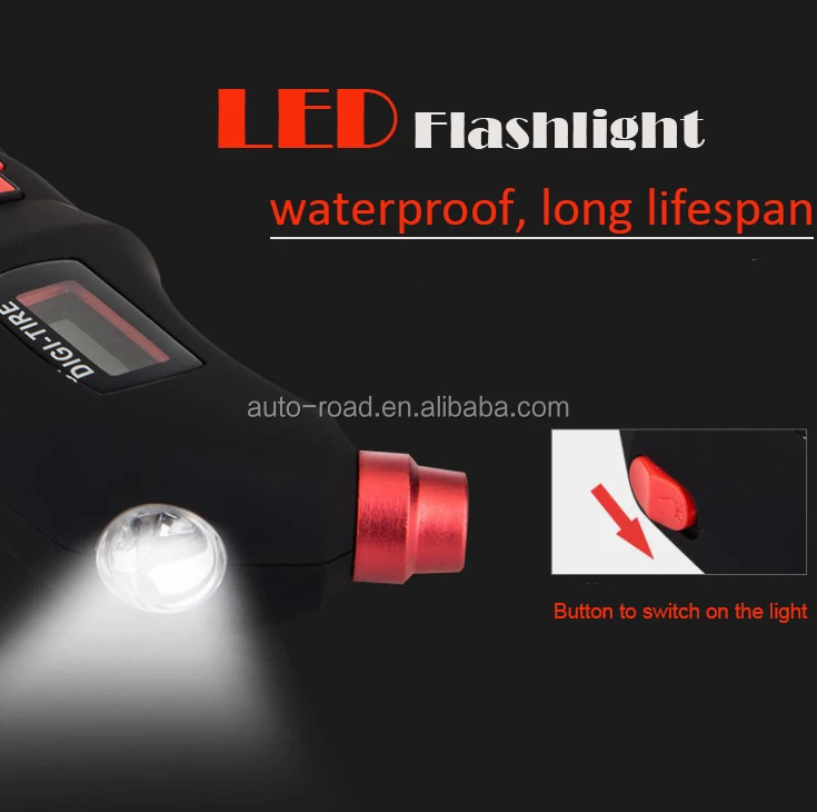 High Quality Car Emergency Tool Kt Digital Tire Gauge With Glass Hammer Flash Light And Seat Belt Cutter