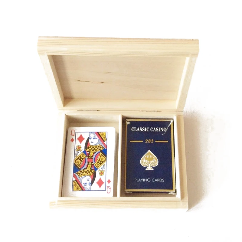 Cheaper custom wood gift box playing card wood box gift packaging