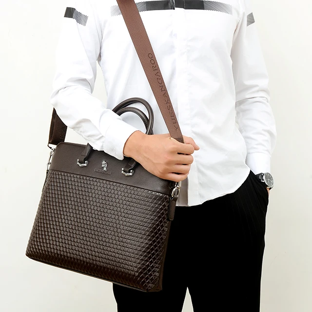 Новый модный мужской портфель OEM2019 из искусственной кожи, Вместительная деловая повседневная мужская сумка для ноутбука, сумка через плечо