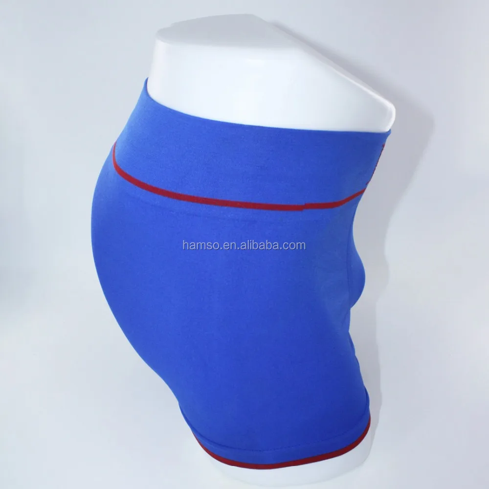 Custom Blue Seamless Underwear Men BOXER Briefs Plus Size OEM Service Spandex / Nylon Quick Dry MID-RISE Knitted Adults Solid