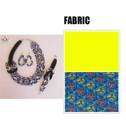 BRW 2019 Африканский комплект ювелирных изделий для женщин ожерелье серьги браслет африканская Анкара вощеная ткань ручной работы этнический комплект ювелирных изделий WYX02