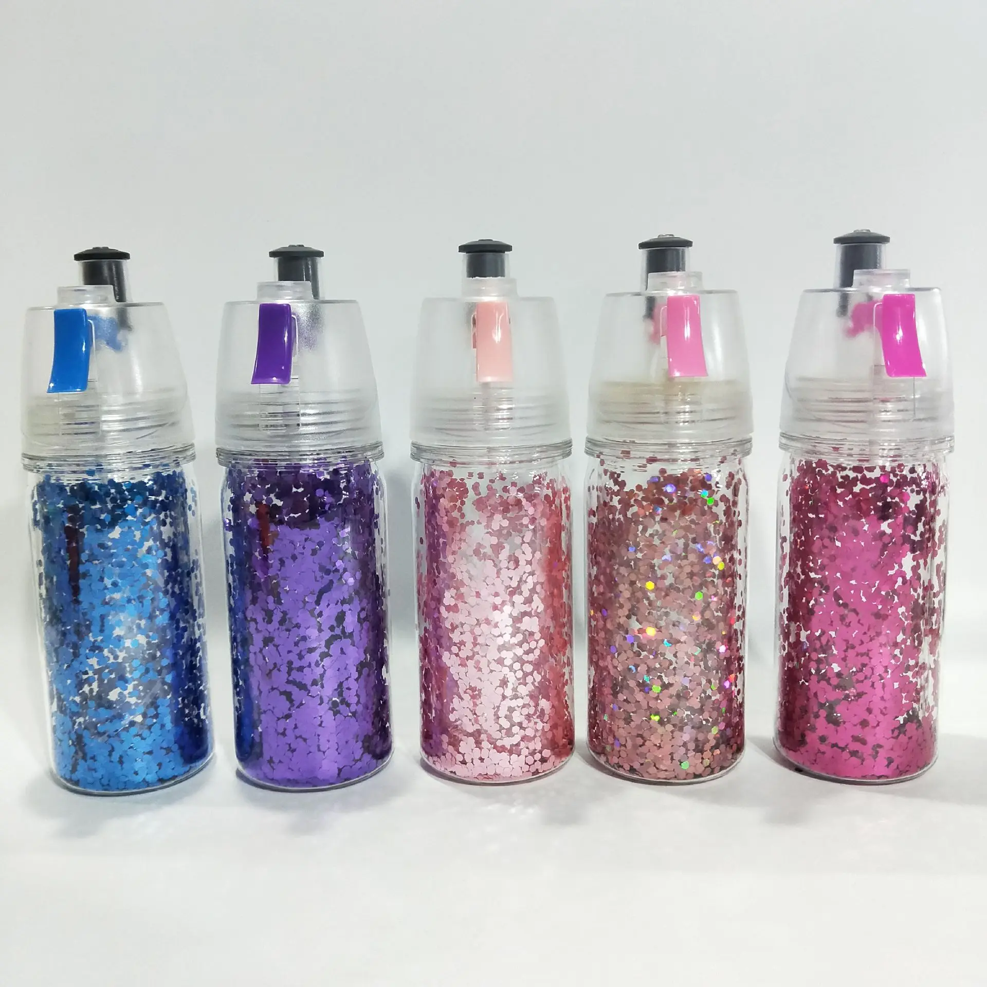 Feiyou Flamingo unicorn mermaid pattern Promotional plastic mist spray drinking water bottle cool water bottle with straw