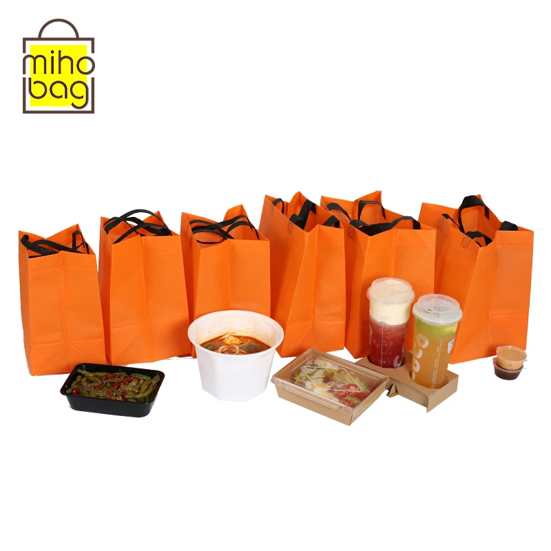  Promotional Logo Printed Shopping Non Woven Bag with Strong Handle