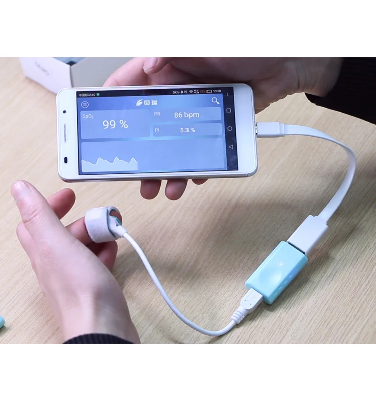 Портативный USB-Пульсоксиметр Nellcor совместимый с датчиком и сертификатом