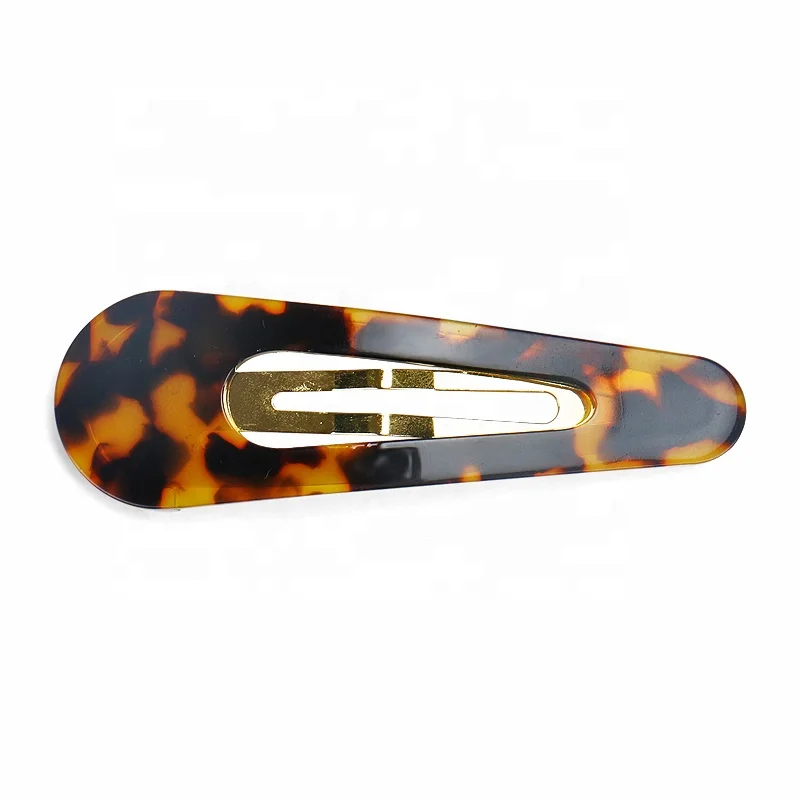 Custom High Quality Acetate Snap Hair Clip Classic Tortoiseshell Hair Clip Large 7.5cm Acetate Snap Clips
