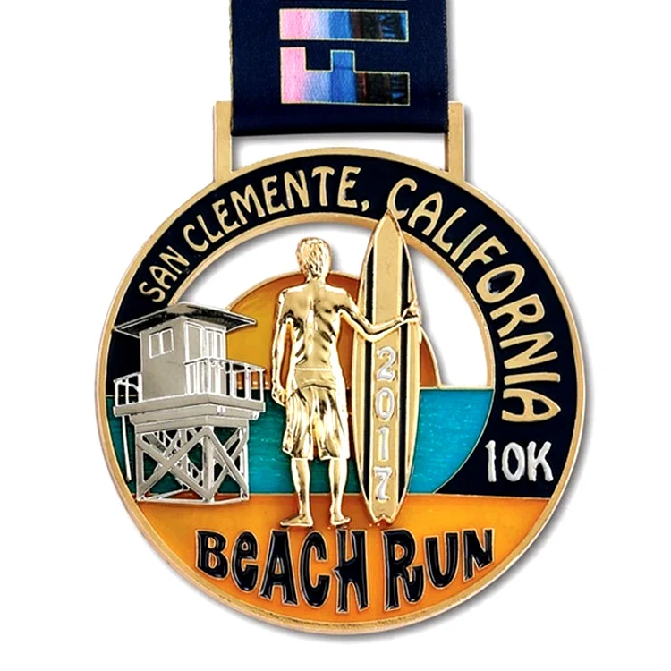 Китайский производитель, Высококачественная золотая медаль 3D со шнурком